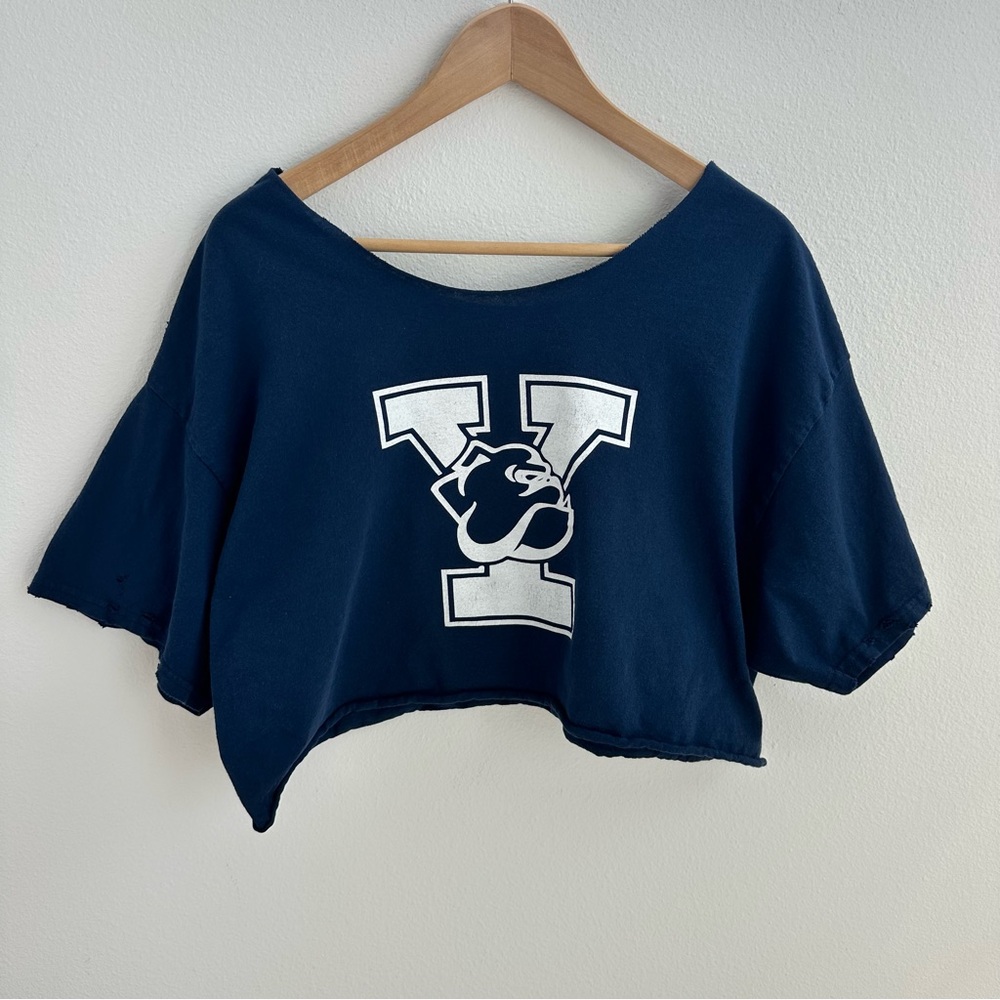 Yale University Off the Shoulder Crop Top